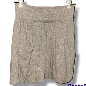 Zara Bubble Hem Gray Stretch Jersey Short Mini Skirt with Pockets XS Cute Basic